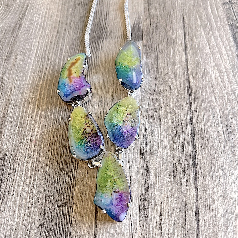 Rainbow Solar Agate Necklace